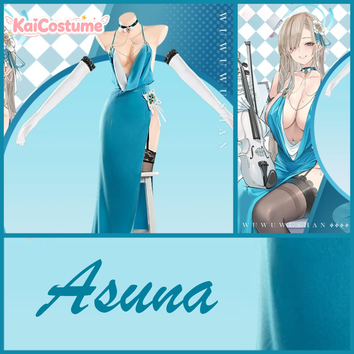 Evening Gown - Blue Archive Asuna Suknia Wieczorowa Cosplay
