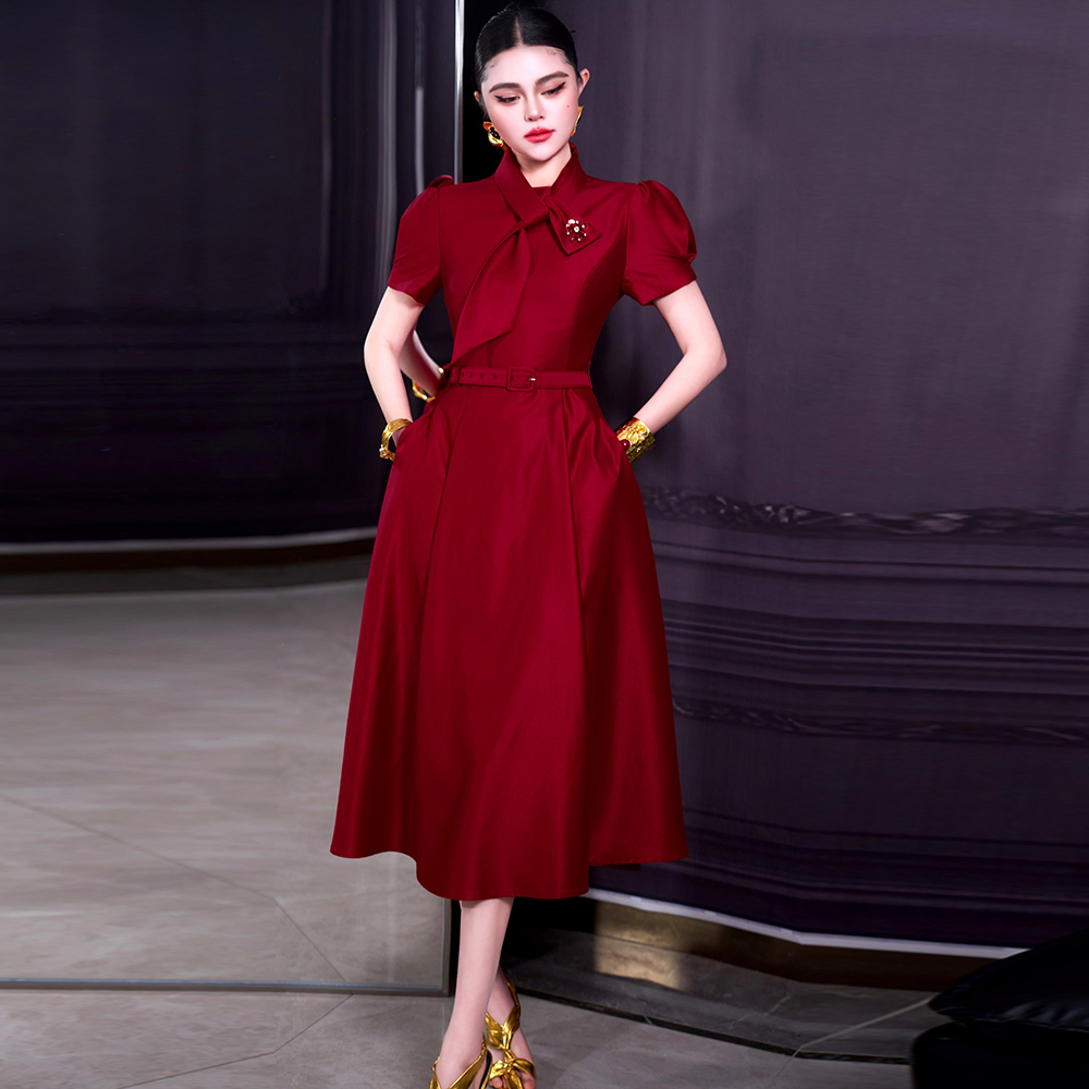 Women'S Red Formal Wear - ZJYT Czerwona Sukienka Damska Trend 2026