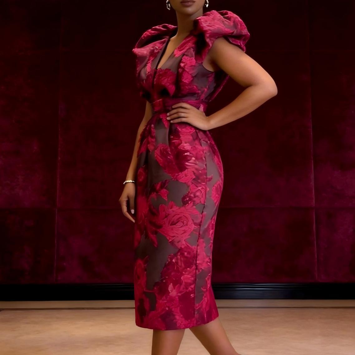 Midi Dress - Sukienka koktajlowa QMANSHA Plus Size w