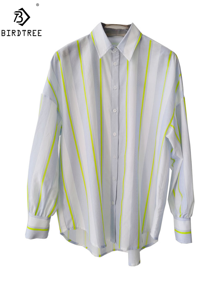 Silk Blouse - BirdTree, elegancka koszula z prawdziwego jedwabiu