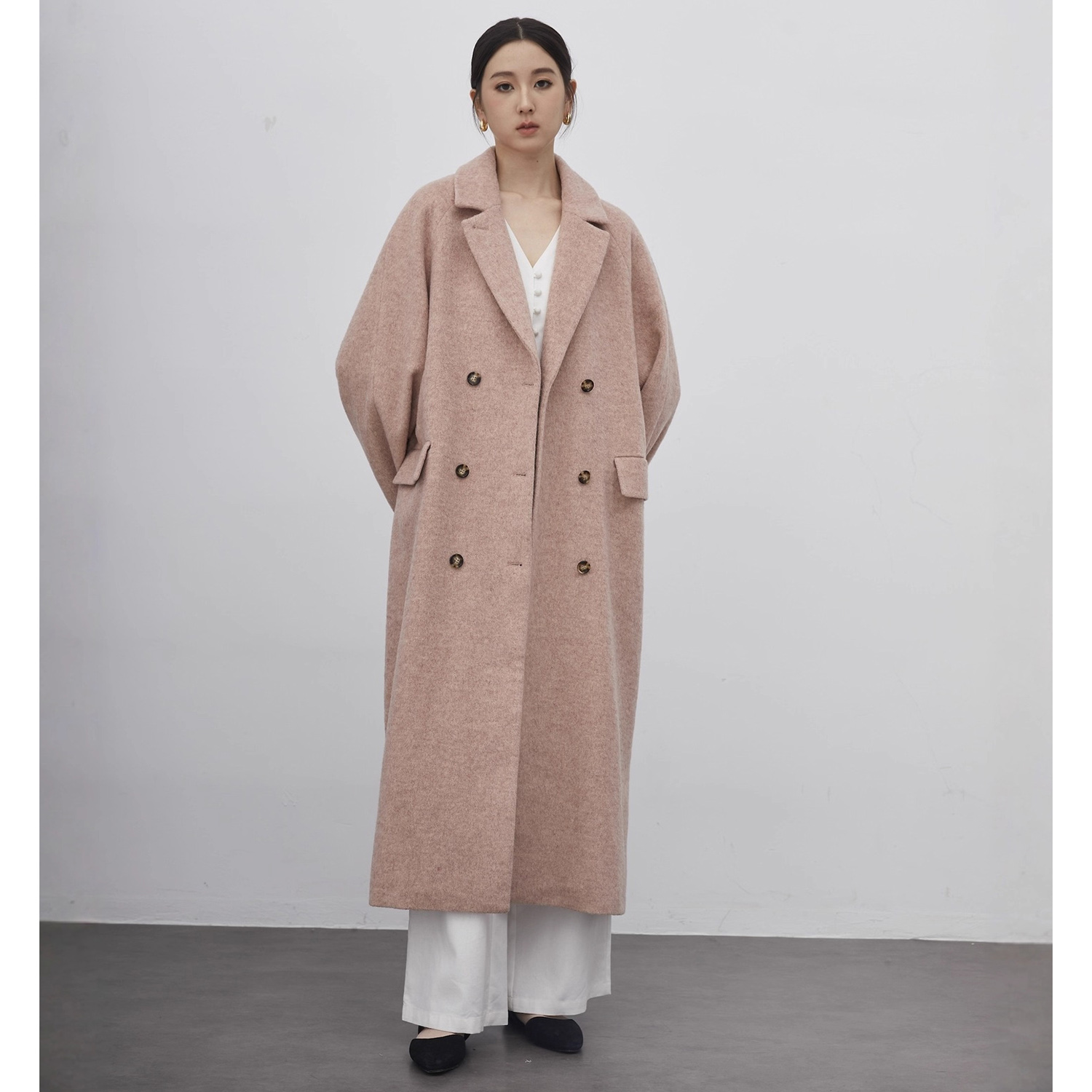 Womens Blazer - Damski garnitur Allingentle, długa marynarka wełniana,