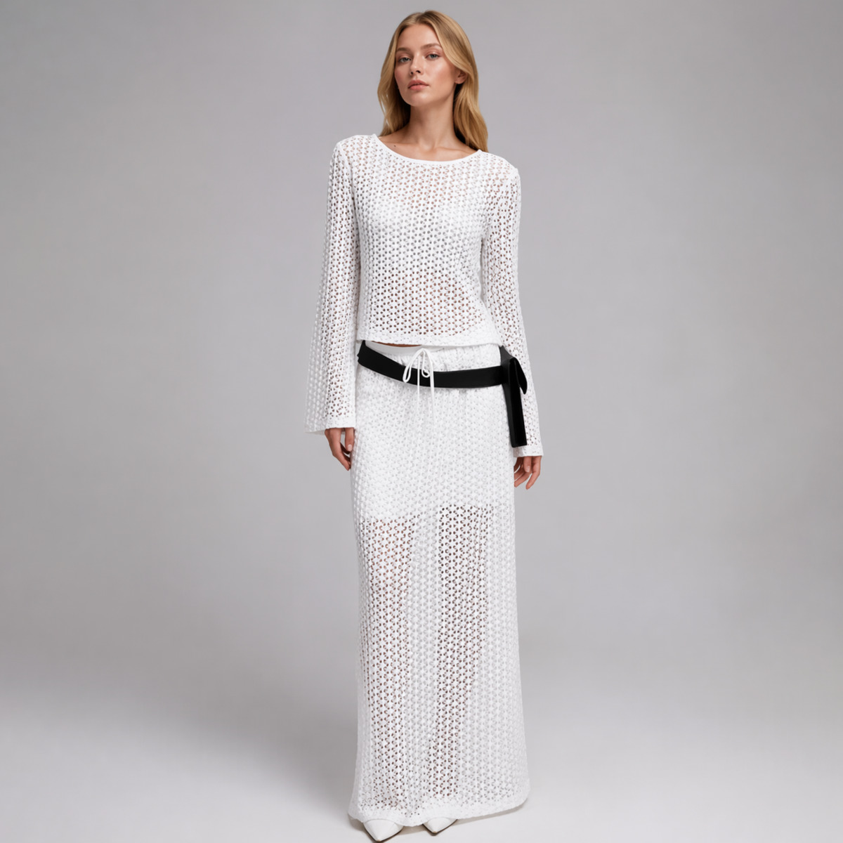 Damski ażurowy komplet dzianin – Formal Skirt recenzja i cena