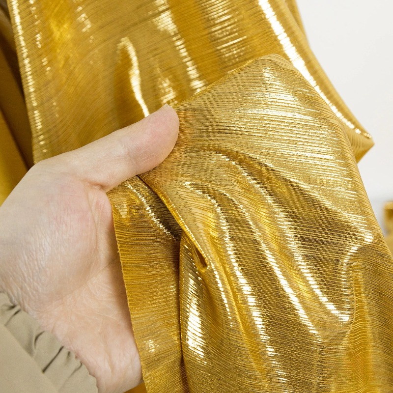 Złotożółta prążkowana dzianina – Evening Gown recenzja i cena