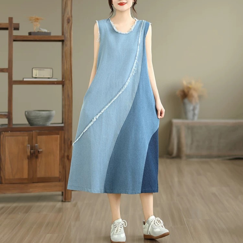 Damska sukienka midi z denimu, – Midi Dress recenzja i cena